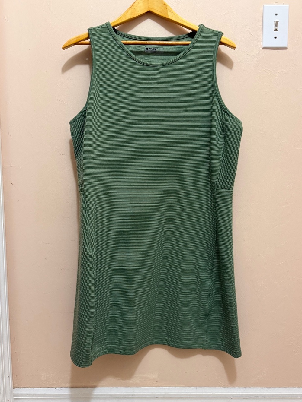 Hi-Tec Olive Ribbed Sleeveless Midi Dress